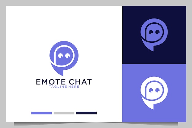 Emote chat cute modern logo design