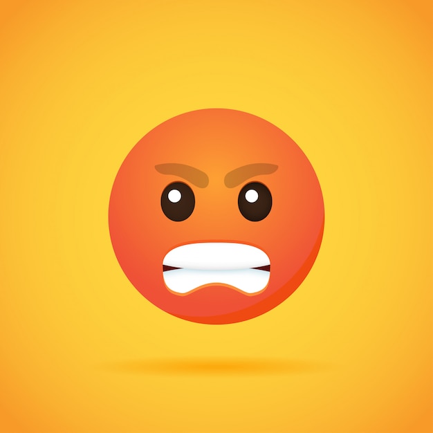 Emoticon cartoon emoji smile per social media su orange. illustrazione