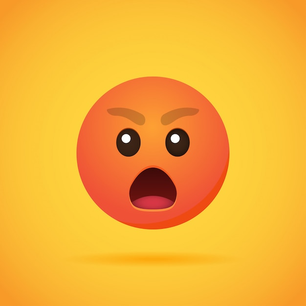 Emoticon cartoon emojis smile for social media on orange .  illustration