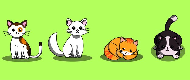 絵文字猫1アイコンパックベクトルセット