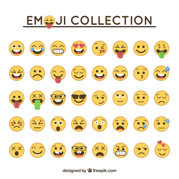 Emoticon collectie in plat design