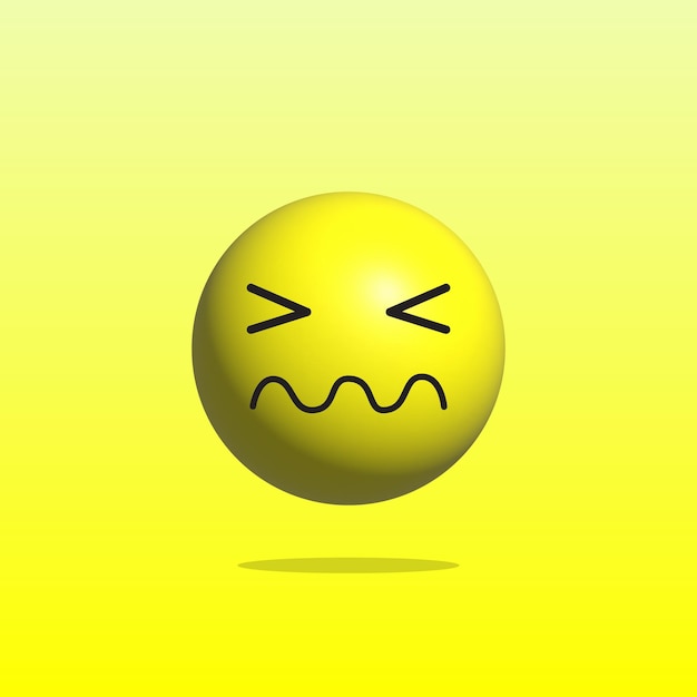 Vector emoticon dolor cartoon 3d