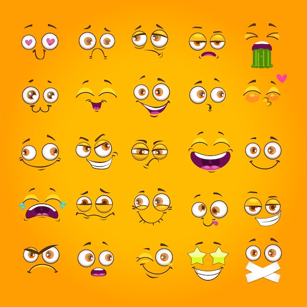 Vector emoticon face collection
