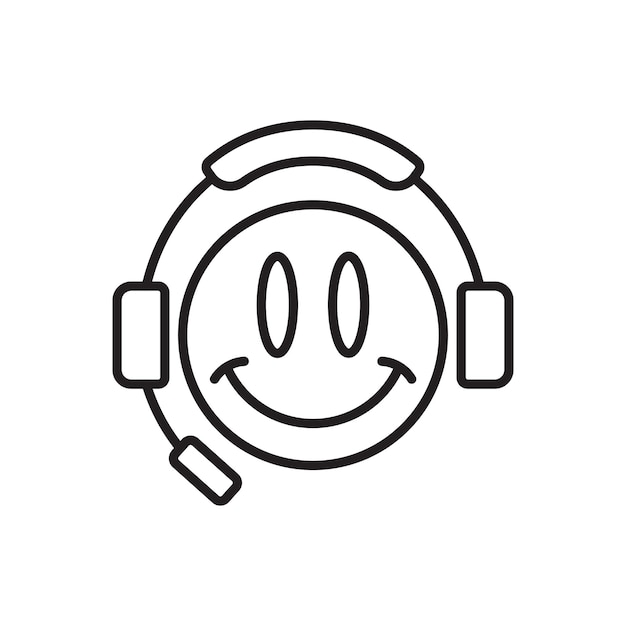 emoticon gamer icon vector illustration emoji on isolated background headphones sign concept
