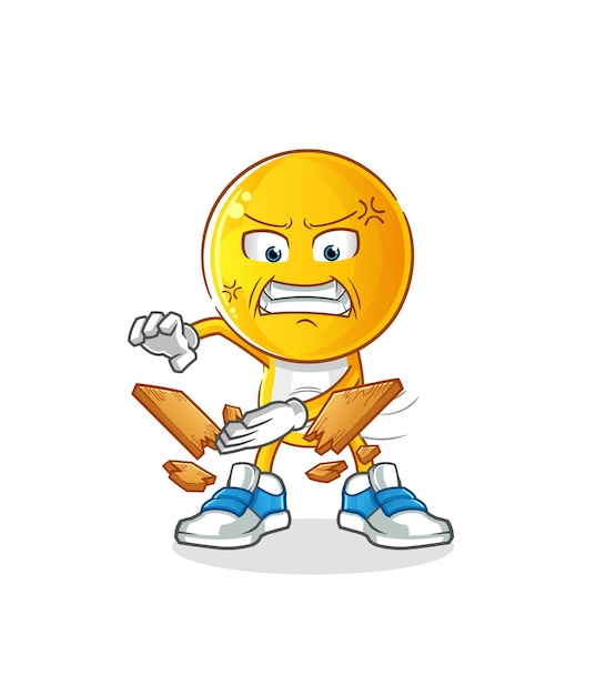 emoticon head cartoon karate mascot. cartoon vector