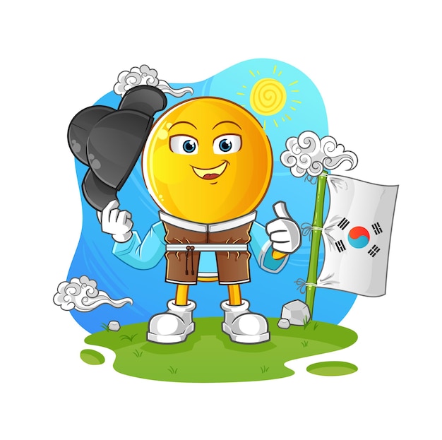 Emoticon head cartoon korean culture vector. cartoon character