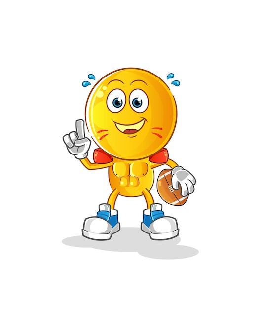 Emoticon head cartoon playing rugby character cartoon vector