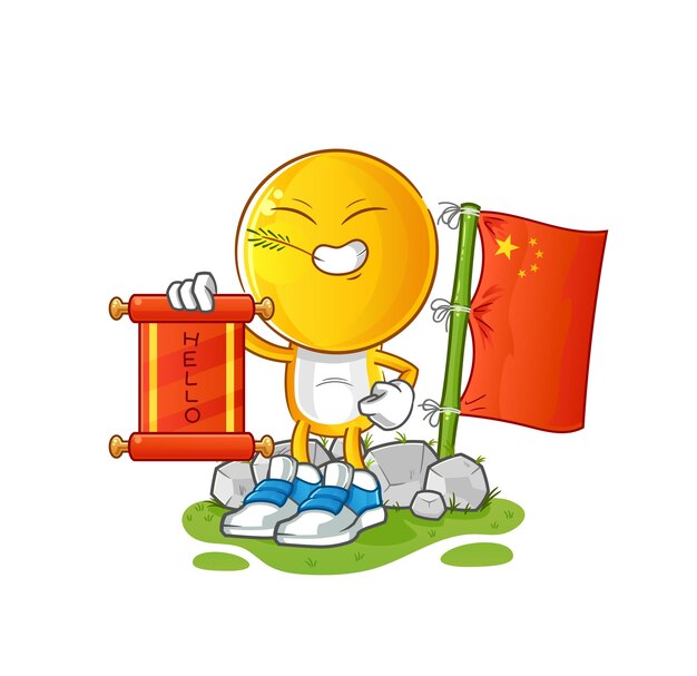 Emoticon hoofd cartoon chinese cartoon mascotte vector