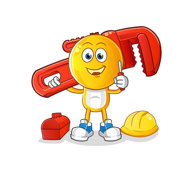 Emoticon hoofd cartoon loodgieter cartoon mascotte vector