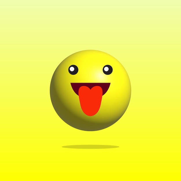 Vector emoticon lengua cartoon 3d