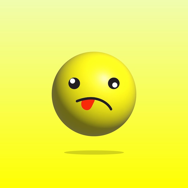 Vector emoticon lengua cartoon 3d