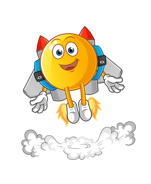 Emoticon met jetpack illustratie