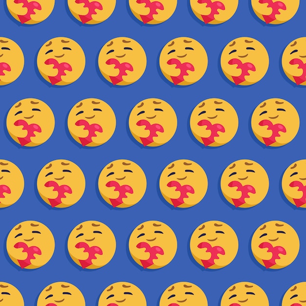 絵文字のシームレスなパターンの壁紙 かわいい表情 プレミアムベクター