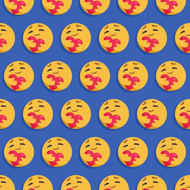 Vector emoticon seamless pattern wallpaper. cute expression.