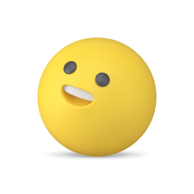 Emoticon smiley gele sociale media karakter cyberspace chatten mascotte 3d pictogram realistische vector