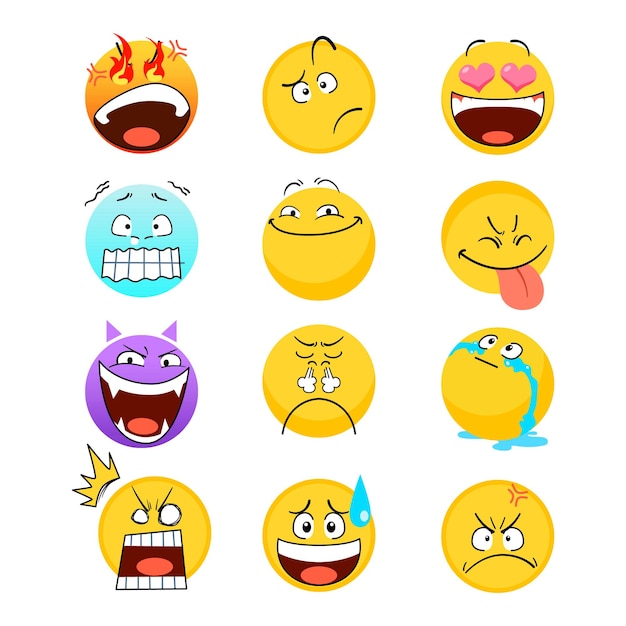 Vector emoticon sticker illustration 1