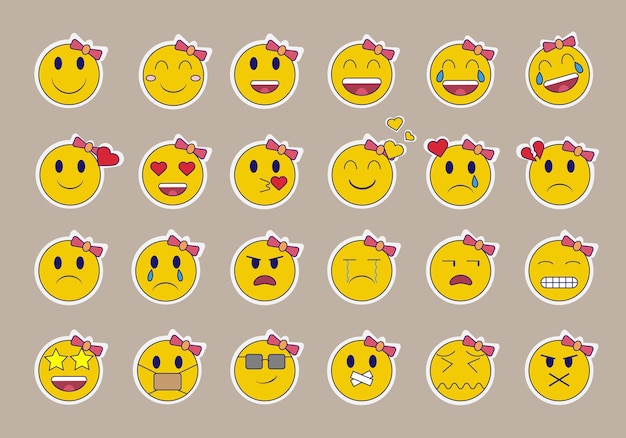 Vector emoticon stickers collectie vector design