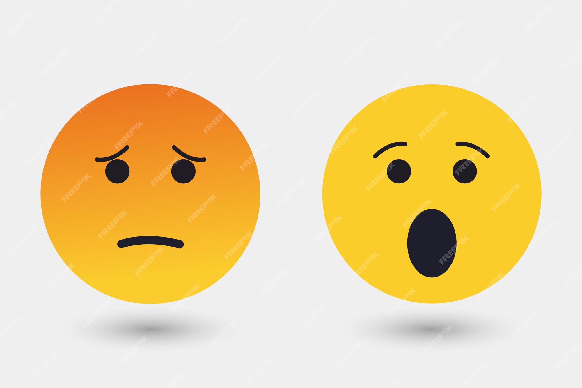 emoji faces expression sad mood surprise characters 3382120 Vector Art at  Vecteezy