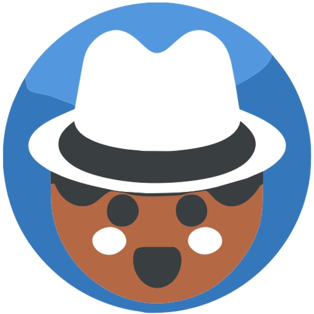 emoticon tipping his hat icon colored shapes