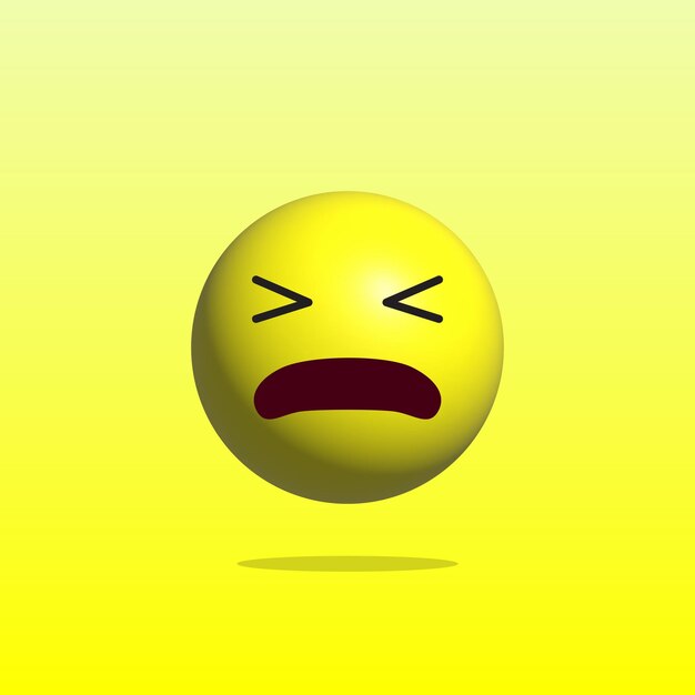 Emoticon triste cartoon 3d