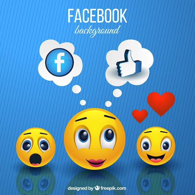 Emoticons achtergrond en facebook symbolen