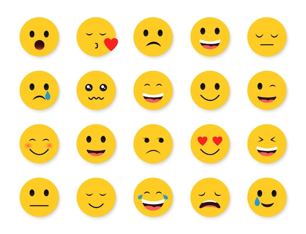 Vector emoticons icon set emoji stickers