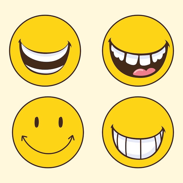 Emoticons lachen blij