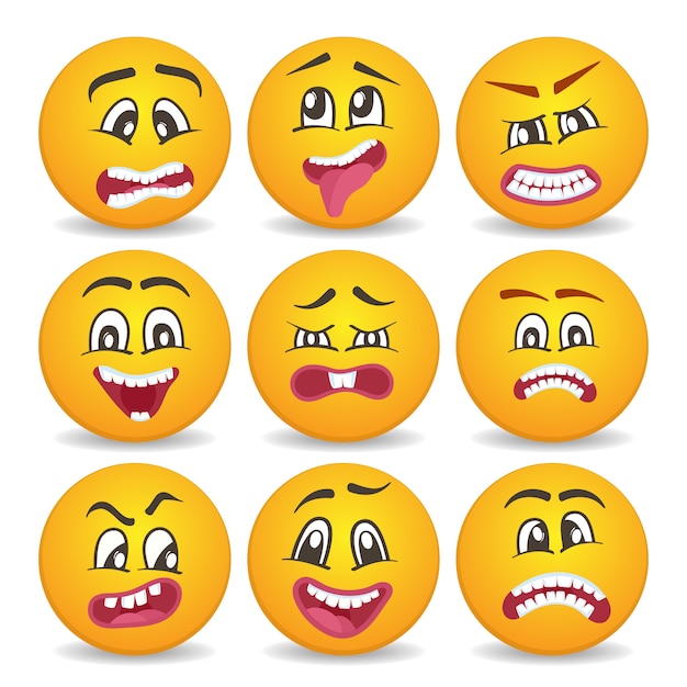 Set di icone di emoticon o emoticon