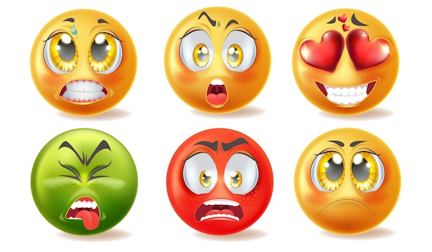 Emoticon con illustrazione di facce diverse