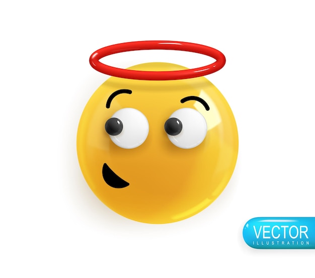 Emotie Realistisch 3D Render Icoon Smile Emoji Vector gele glanzende emoticons