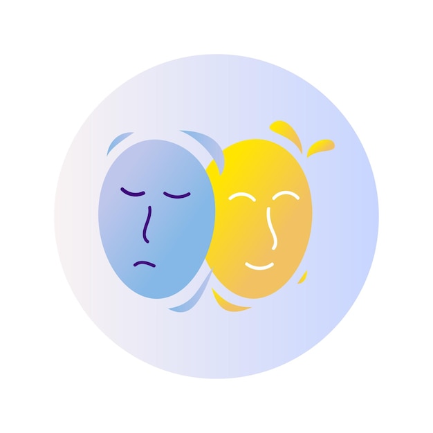 Vector emotion masks circle icon