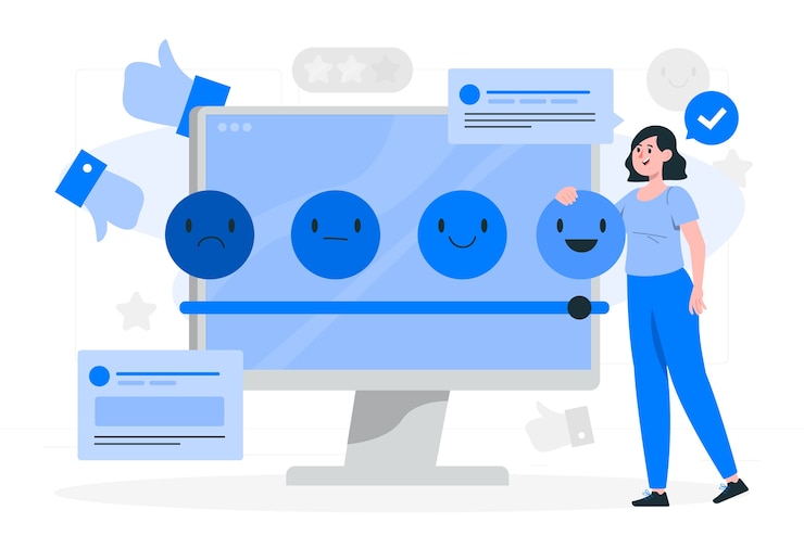 Vector emotional feedback concept illustration
