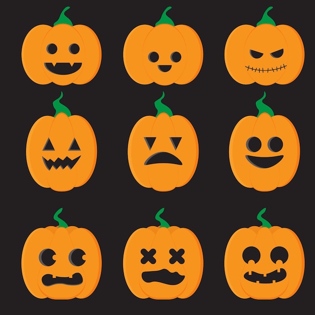 Vector emotional jack o lantern