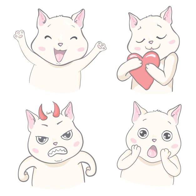 emotions cats set