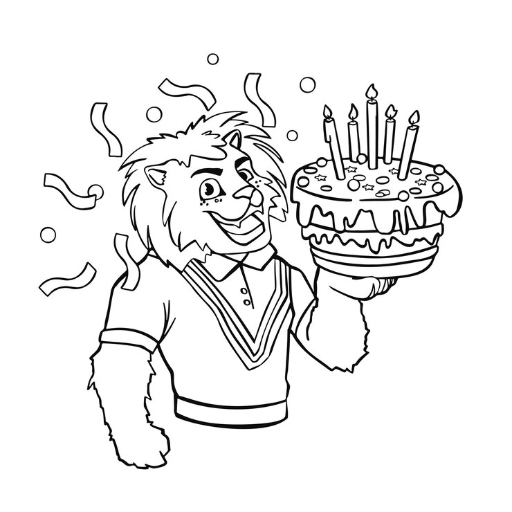 Emotions   lion joy holiday cartoon style character