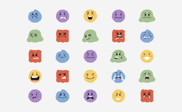 Emotions vector in flat design