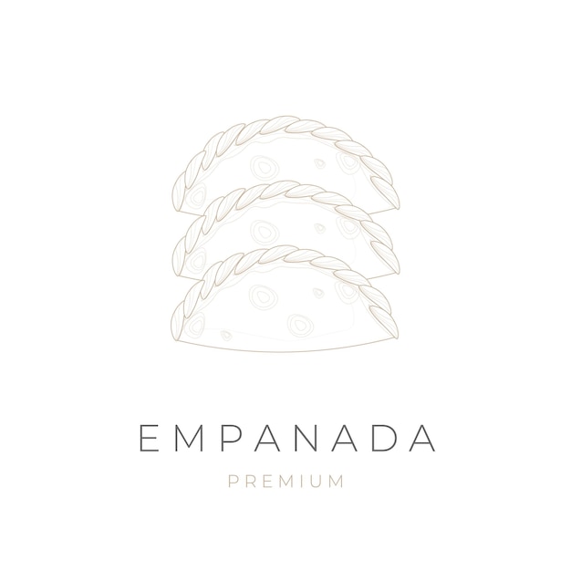 Empanada Elegant Line Art Illustration Logo