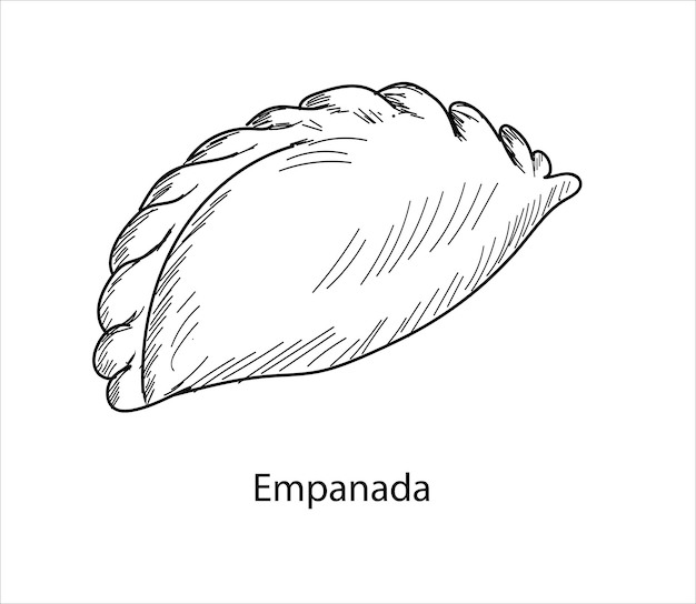 Vector empanada mexican food vector. best mexican dishes. latin american food illustration.