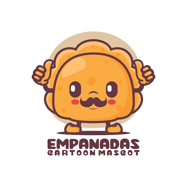 Empanadas 만화 마스코트 음식 벡터 일러스트 레이 션