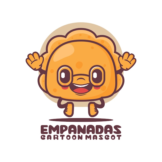 Illustrazione di vettore dell'alimento della mascotte del fumetto di empanadas