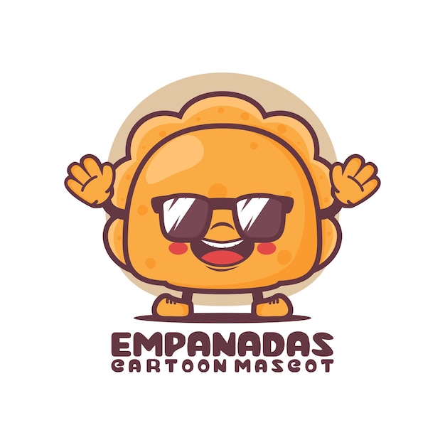Empanadas cartoon mascotte voedsel vectorillustratie