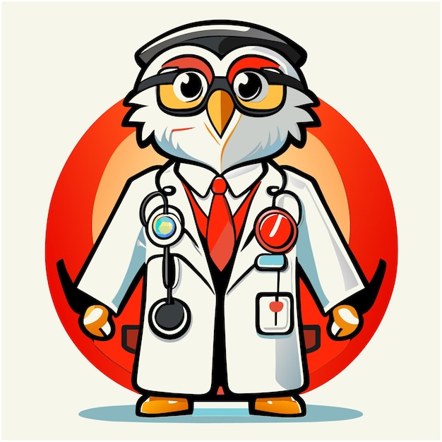 Vector empathetic full body doctor mascot concept for medical imagery