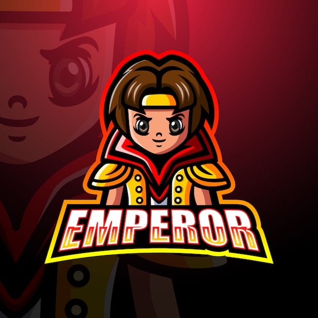 Emperor mascotte esport logo ontwerp