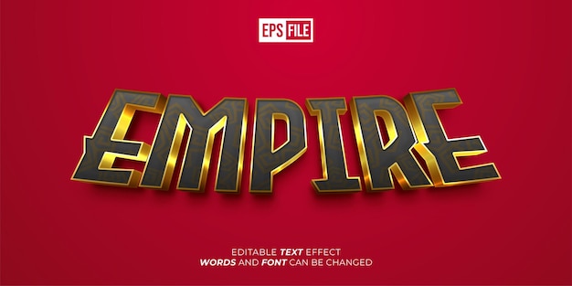 Empire gold editable text 3d shine font style