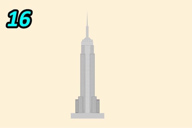 Vector empire state building in new york united states of america