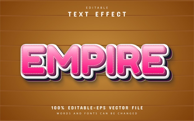 Empire-tekst, teksteffect in roze cartoonstijl