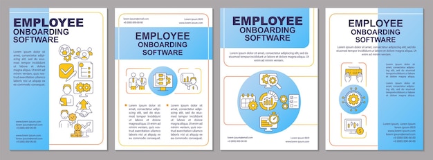 Vector employee adaptation software blue brochure template