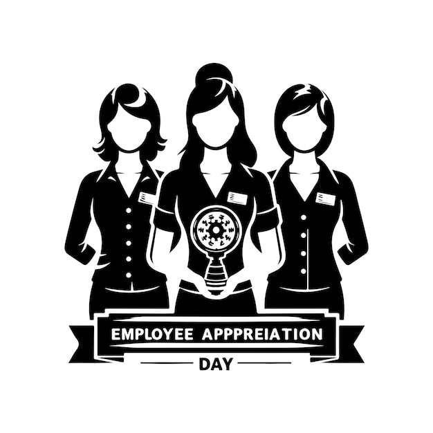 Employee appreciation day silhouette vector