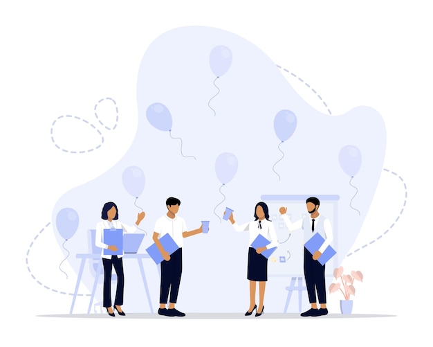 Employee celebration concept illustration