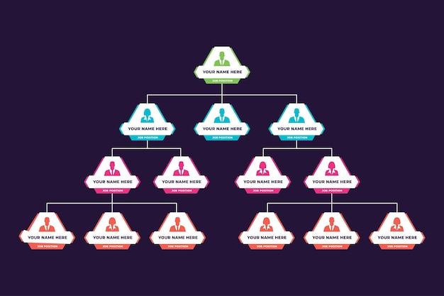 Vector employee chart scheme presentation template